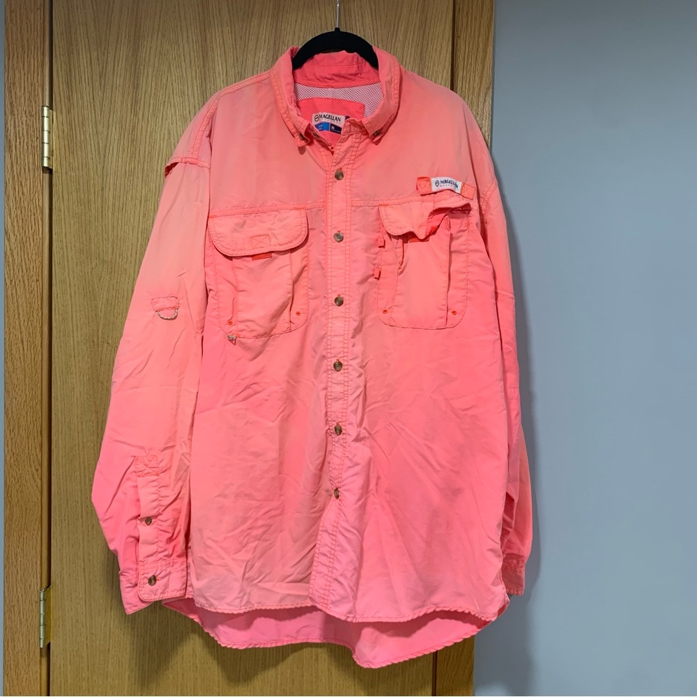 Magellan Outdoors Fish Gear Long Sleeve Pink Shirt - Size XL